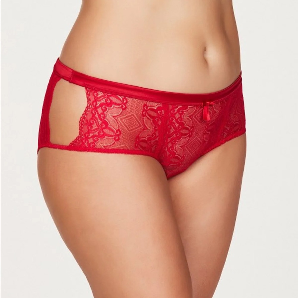 Plus Size Frederick’s Red Lace Boyshorts 1XL